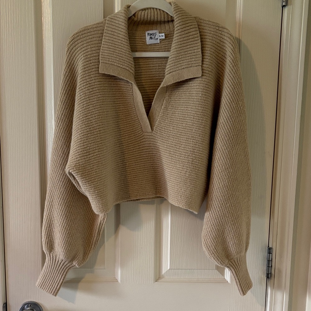 Princess Polly V-Neck Sweater in Tan